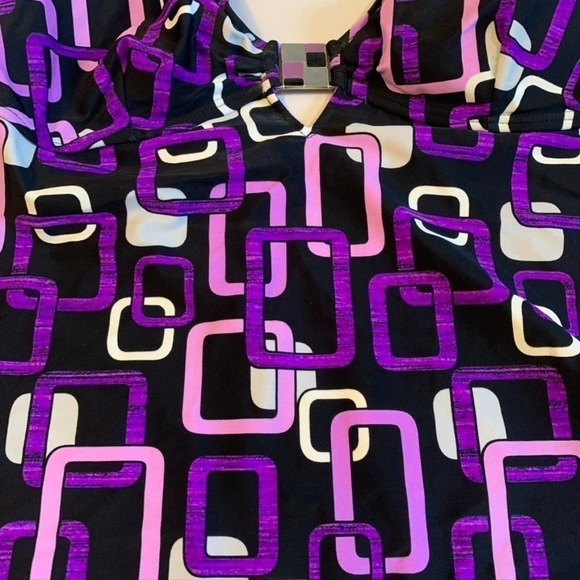 5/ $25 Apt 9 Purple Print Tankini Top 12 - Picture 2 of 6